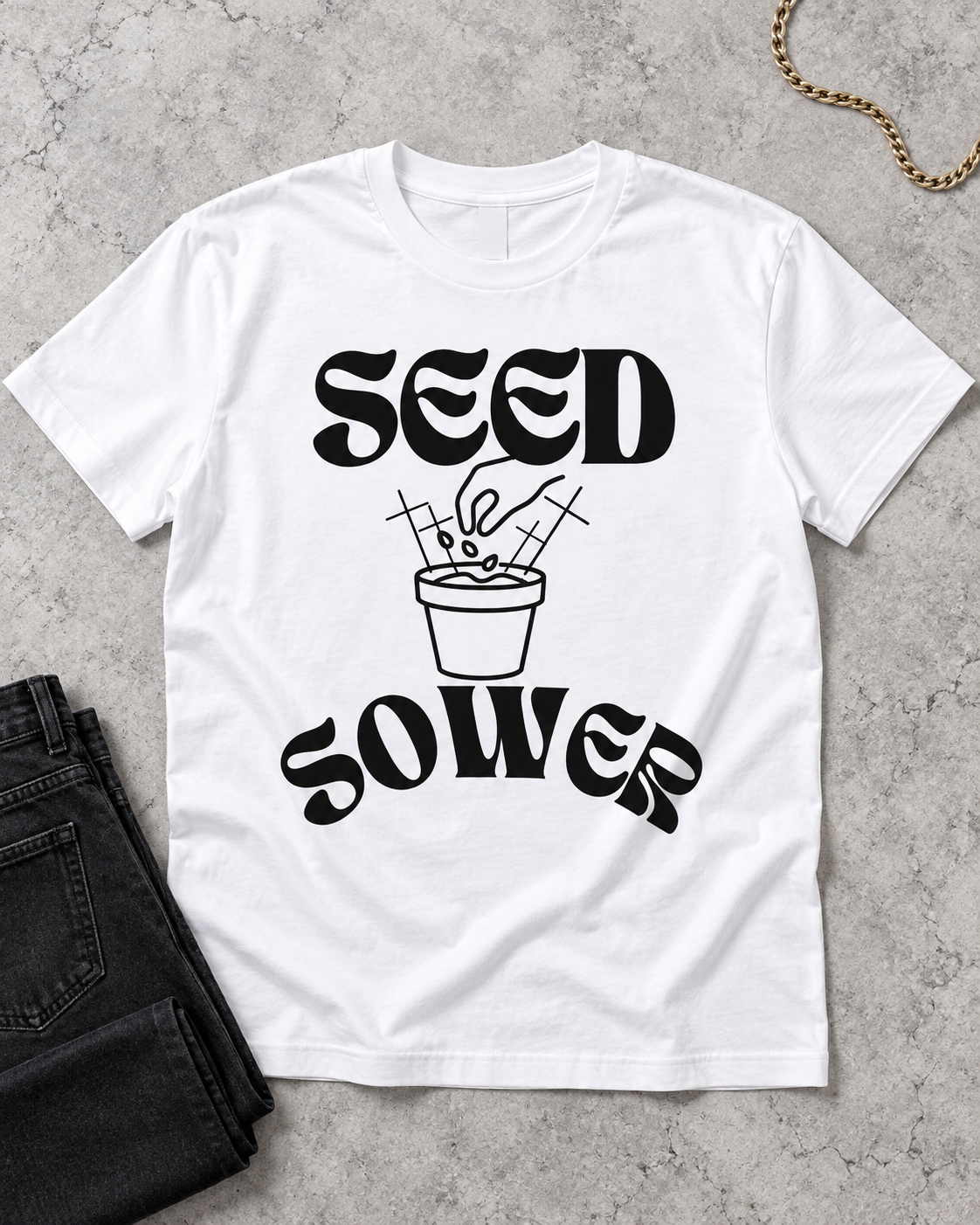 Unisex Seed Sower T-shirt (White)